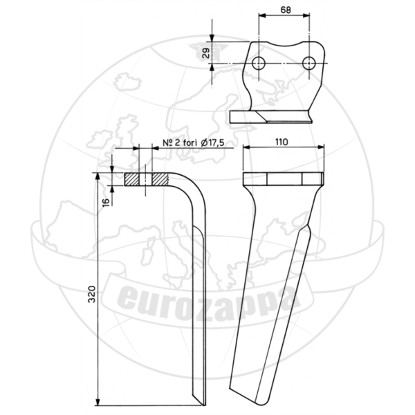 POWER HARROW BLADE- EMY & KUHN 2.96KG - Image 2